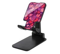 DDTKLSNV Support pliable pour téléphone portable - Angle réglable - Hauteur réglable - Support de téléphone portable - Motif amour violet - Compatible avec tous les smartphones - Style noir