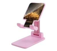 DDTKLSNV Support pliable pour téléphone portable - Angle réglable - Hauteur réglable - Support de téléphone portable pour frites - Compatible avec tous les smartphones - Style rose