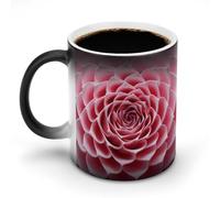 DDTKLSNV Tasse à café en céramique avec gros plan de fleurs - 325 ml - Sensible à la chaleur - Tasse à café magique à changement de couleur - Pour homme et femme
