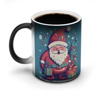 DDTKLSNV Tasse à café en céramique avec inscription Happy Smiling Santa Claus - 325 ml - Sensible à la chaleur - Tasse à café magique à changement de couleur - Pour homme et femme