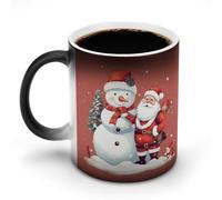 DDTKLSNV Tasse à café en céramique avec motif Père Noël, bonhomme de neige, 325 ml, sensible à la chaleur, tasse à café magique à changement de couleur, tasse à thé pour homme et femme