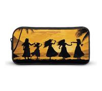 DDTKLSNV Trousse à crayons de grande capacité avec cinq silhouettes de danse hawaïenne, trousse à crayons, maquillage pour homme et femme