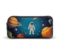 DDTKLSNV Trousse à crayons de grande capacité avec motif astronaute de fusée spatiale, trousse de maquillage pour homme et femme