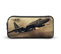 DDTKLSNV Trousse à crayons de grande capacité avec motif avion de guerre - Trousse de maquillage pour homme et femme