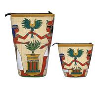 DDTKLSNV Trousse télescopique avec support mignon - Porte-stylos - Sacrifices égyptiens - Trousse de papeterie de bureau pour fournitures de bureau, Noir , Taille unique