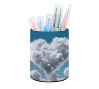 DDTKLSNV White Clouds Are Like A Heart Pot à crayons en polyuréthane étanche pour stylos et pinceaux de maquillage Accessoires de bureau