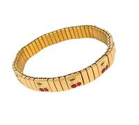 Ddujbtp Bracelet élastique en acier inoxydable sur le thème des cerises et des fraises pour femme, accessoire photogénique pour tous les jours, taille unique, Comme décrit