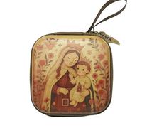 Ddujbtp Chapelet de prière multifonction - Sac de rangement carré portable pour réunions spirituelles - Organiseur de perles religieuses double face, Carmelo, Taille unique