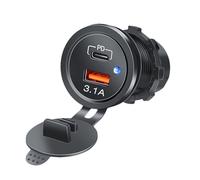 Ddujbtp Charge rapide 12 V-24 V pour voiture - Double port USB - Protections contre les surintensités - Prise USB
