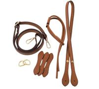 Ddujbtp Craft Sac seau en paille avec cordon de serrage et sangles d'épaule réglables en cuir PU Sac à main Poignée en corde Accessoires de rechange, marron, Organiseur de sac