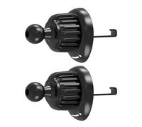 Ddujbtp Double support de fixation pour grille d'aération de voiture avec crochet en métal réglable et antidérapant, adaptateur de conduits d'air pour support de téléphone de 17 mm, crochet en métal