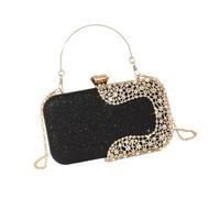 Ddujbtp Élégant sac à main de soirée avec strass pour femme, sac à main à paillettes avec bandoulière pour mariage, bal, cocktail, Noir , Organiseur de sac