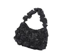 Ddujbtp Élégant sac de soirée pour femme Motif floral 3D Rose Paillettes Satins Pochette Sac à main pour mariage, bal de fin d'année, banquet, Noir , Organiseur de sac