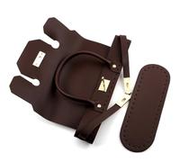 Ddujbtp Ensemble d'accessoires pour sac à tricoter, pour créer des sacs uniques faits à la main en cuir synthétique tricoté, accessoire de couture, café, Organiseur de sac