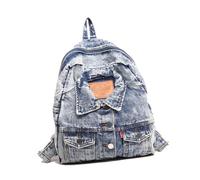 Ddujbtp Harajuku Sac à dos en jean grande capacité Sac d'école décontracté Sac à dos de voyage pratique pour étudiants et voyageurs, bleu clair, Organiseur de sac