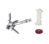 Ddujbtp Kits d'ancrage de kayak portables et pliants - Kits de pêche - 0,7/1,5 kg - Corde marine pour petits bateaux - Grapnel pliable