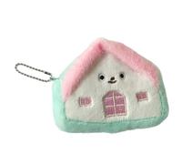 Ddujbtp Little House - Porte-monnaie pour jouets - Petit portefeuille en peluche pour filles - Joli sac de rangement pour écouteurs - Pochette pour pièces de monnaie, blanc/vert, Organiseur de sac