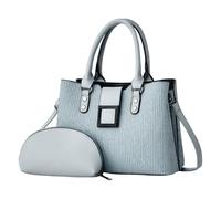 Ddujbtp Lot de 2 sacs à main pour femme en cuir synthétique texturé avec poignée sur le dessus, sacs à bandoulière pour un usage quotidien, bleu, Organiseur de sac