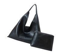 Ddujbtp Lot de 2 sacs à main souples sous les bras en cuir PU souple pour femme - Grande capacité - Pour le travail et les voyages, Noir , Organiseur de sac