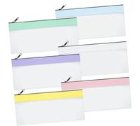 Ddujbtp Lot de 4 ou 6 pochettes transparentes multifonctions avec fermeture éclair pour espèces, 19 x 9 cm, sacs de dépôt bancaire, porte-monnaie et chèques, Lot de 6, Organiseur de sac