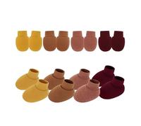 Ddujbtp Lot de 4 protège-mains et pieds en coton pour nouveau-nés - Gants anti-rayures avec pieds pour bébé, Set 1, Taille unique