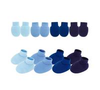 Ddujbtp Lot de 4 protège-mains et pieds en coton pour nouveau-nés - Gants anti-rayures avec pieds pour bébé, Set 5, Taille unique