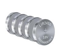 Ddujbtp Lot de 5 piles bouton LIR2450 rechargeables haute capacité 3,6 V LIR2450 pour montre, calculatrice, horloge, petits moniteurs