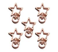 Ddujbtp Lot de 5 porte-clés en alliage de zinc en forme d'étoile avec design unique pour sacs, sacs à dos et clés, accessoire pratique en métal, rose gold, Star, Organiseur de sac