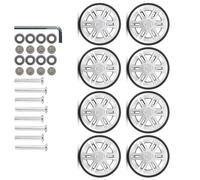 Ddujbtp Lot de 8 roues de rechange pour bagages en caoutchouc - 60 mm - Installation facile, Argenté., Organiseur de sac