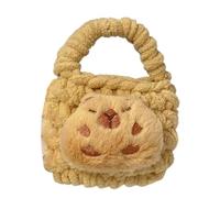 Ddujbtp Mini Capybara Sac porte-clé en fourrure douce pour écouteurs Motif ours tricoté Sacs de rangement pour enfants et adolescents, 05style, Organiseur de sac