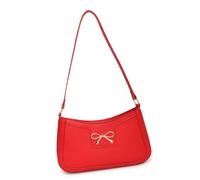 Ddujbtp Petit sac à bandoulière pour femme avec nœud style rétro en cuir synthétique pour un usage quotidien et les voyages décontractés, Rouge, Organiseur de sac