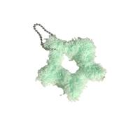 Ddujbtp Porte-clés en forme d'étoile en peluche avec décoration de couleur vive pour filles et femmes - Joli accessoire cadeau élégant, Vert, taille unique