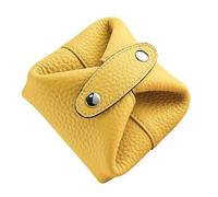 Ddujbtp Porte-monnaie élégant avec fermeture à boucle - Organiseur compact en polyuréthane - Porte-cartes - Organisateur de clés pour voyage essentiel, jaune, Organiseur de sac