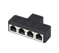 Ddujbtp Répartiteur téléphonique 3 voies/4 voies convertisseur de prise RJ11 6P6C adaptateur convertisseur 3/4 ports adaptateur de sortie pratique