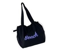 Ddujbtp Sac à bandoulière de grande capacité pour femmes et filles, sac à bandoulière avec cordon de serrage, sac d'école, sac de courses, sac de courses, sac sous les bras, Noir , Organiseur de sac