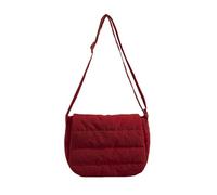 Ddujbtp Sac à bandoulière en coton matelassé à la mode pour femmes, sac à main à bandoulière décontracté, sacs à main sous les bras pour étudiant, Rouge, Organiseur de sac