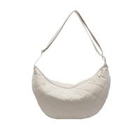 Ddujbtp Sac à bandoulière en nylon matelassé avec sangle réglable, sacoche légère et pratique pour une utilisation unisexe, beige, Organiseur de sac