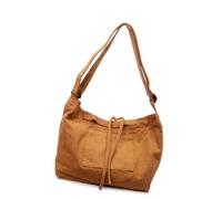 Ddujbtp Sac à bandoulière en toile pour femme - Grande capacité - Sac de courses - Sac d'école tendance pour tous les jours, marron, Organiseur de sac