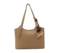 Ddujbtp Sac à bandoulière rétro avec écharpe en soie décorative, sac à main tendance en cuir PU avec poignée supérieure pour diverses occasions, kaki, Organiseur de sac