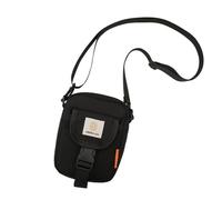 Ddujbtp Sac à bandoulière tendance unisexe avec poche avant en filet pour téléphone et porte-monnaie, Noir , Organiseur de sac