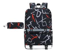 Ddujbtp Sac à dos d'école avec trousse à crayons - Sac pour ordinateur portable - Grande capacité - Sac à dos décontracté pour adolescents - Pour diverses occasions, Rouge, Organiseur de sac