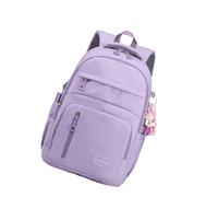Ddujbtp Sac à dos d'école de grande capacité pour les étudiants juniors et seniors du secondaire, sac à dos esthétique, sac à dos en nylon, sac à livres avec sangle confortable, violet, Organiseur de