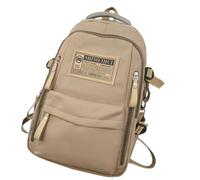 Ddujbtp Sac à dos vintage en nylon de grande capacité pour école secondaire et lycée, adolescent, fille, garçon, étudiant, sac à livres avec plusieurs poches, kaki, Organiseur de sac