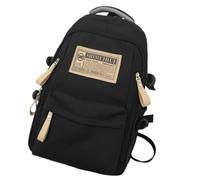 Ddujbtp Sac à dos vintage en nylon de grande capacité pour école secondaire et lycée, adolescent, fille, garçon, étudiant, sac à livres avec plusieurs poches, Noir , Organiseur de sac