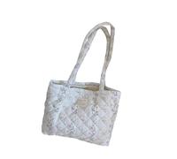 Ddujbtp Sac à main matelassé à motif floral - Style français - Grande capacité - Sac à provisions pour étudiants, Fleurs rayées, Organiseur de sac