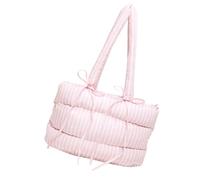 Ddujbtp Sac à main multifonctionnel en coton matelassé sous les bras pour femmes et filles, sac à main rembourré pour l'automne et l'hiver, sacs à bandoulière décontractés, rose, Organiseur de sac