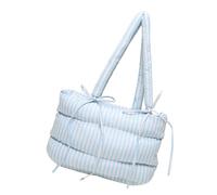 Ddujbtp Sac à main multifonctionnel en coton matelassé sous les bras pour femmes et filles, sac à main rembourré pour l'automne et l'hiver, sacs à bandoulière décontractés, bleu, Organiseur de sac