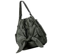 Ddujbtp Sac seau en nylon avec cordon de serrage plissé et bandoulière pour femme - Grande capacité - Sac à dos avec nœud papillon, Vert, Organiseur de sac
