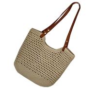 Ddujbtp Sac seau tendance en corde de coton essentiel, sac à main à bandoulière, sacs de plage pour les vacances avec compartiments spacieux, a, S, Organiseur de sac