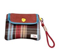 Ddujbtp Sacs de rangement pour serviettes hygiéniques, poches pour gobelets menstruels, support de coussinet d'allaitement, sacs de tampon, pochette pour produits féminins pour femmes, Treillis rouge